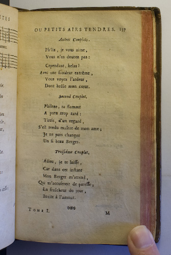 page 137 : Couplet : Adieu je te laisse. / Philis, je vous aime.