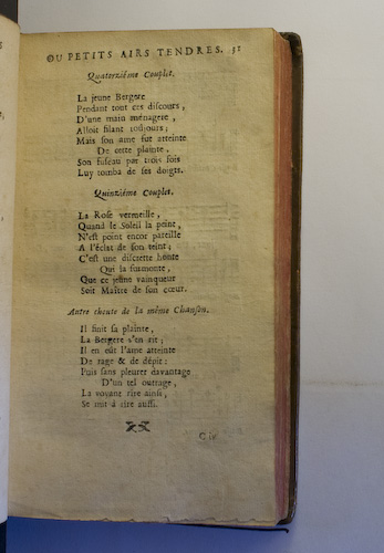 page 31 : Couplet : Il finit sa plainte. / La jeune Bergere. / La rose vermeille.