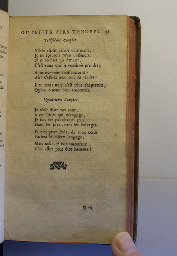 page 45 : Couplet : Je n'ose faire ma cour. / Vtre esprit parot charmant.